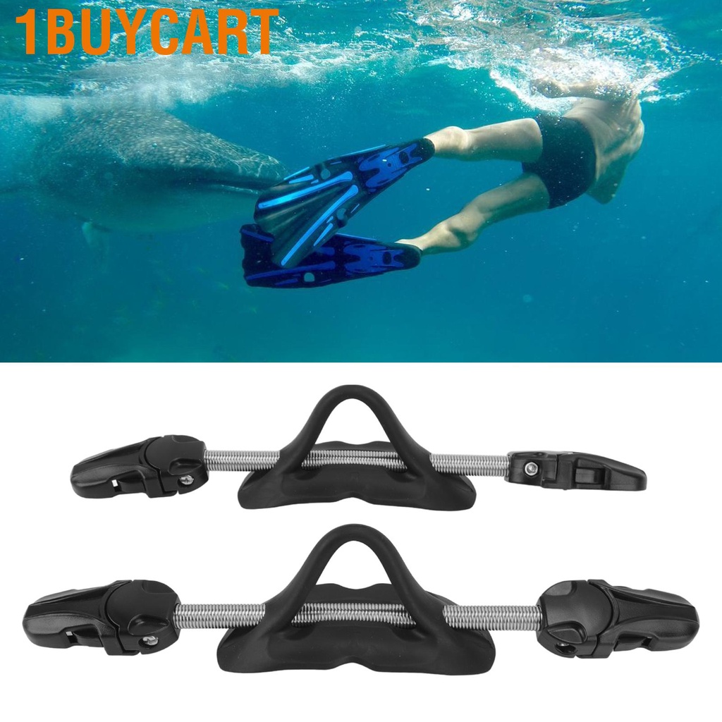 1buycart 2pcs Diving Fin Strap Adjustable Quick Release Buckle Universal Scuba Spring Heel Replacement