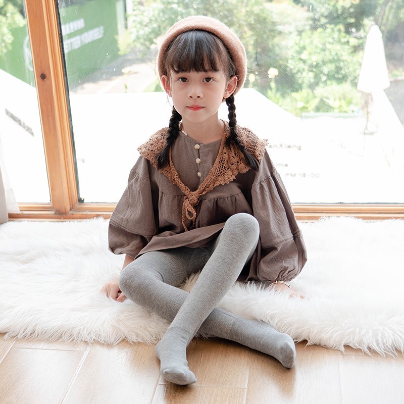 Quần tất lót lông Len chống trơn họa tiết liền bàn siêu dày ấm cho bé