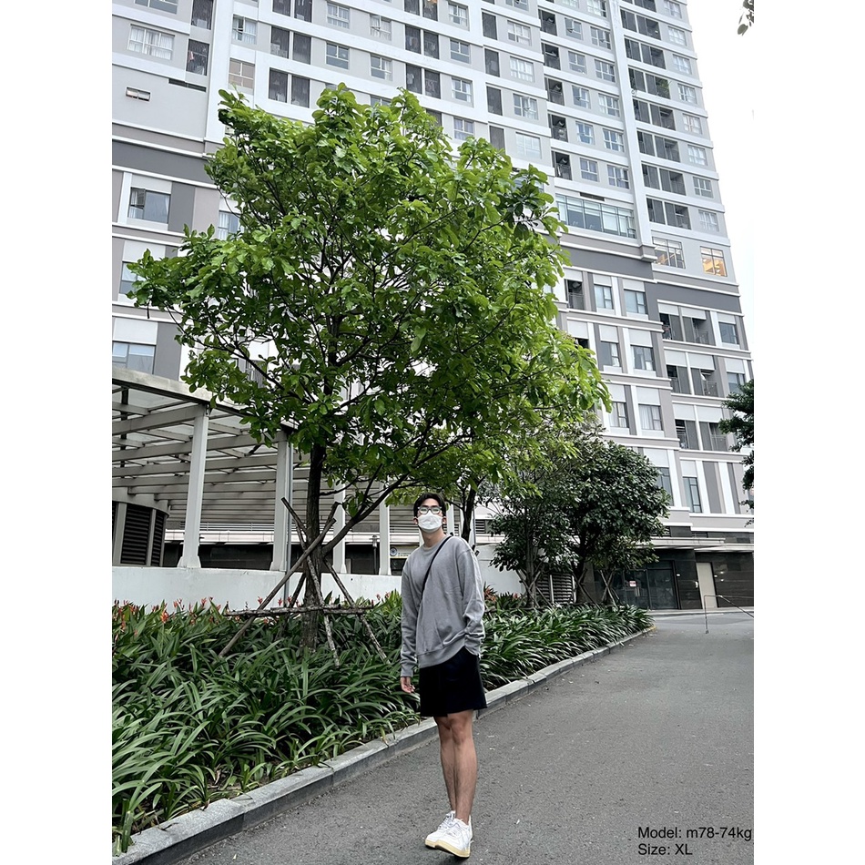 Áo nỉ GL hiệu Nga Basic Sweater_màu xám khói