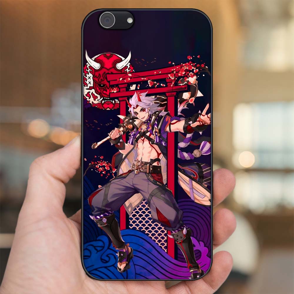 Ốp lưng Vivo Y53, Y69, Y71, Y81, Y83 viền đen in hình Arataki Itto Genshin Impact