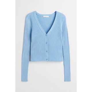 Cardigan len HM chính hãng cổ chữ V dáng croptop