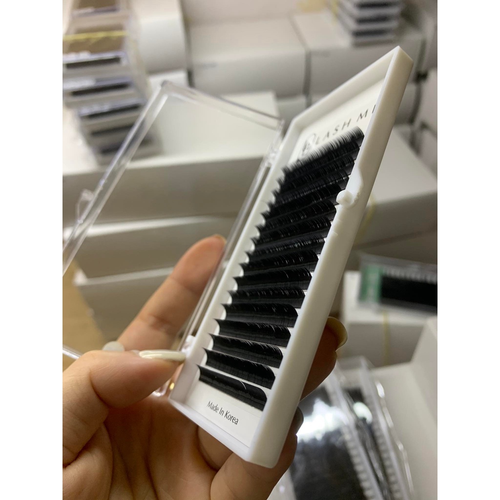Mi khay 12 LINE MDC LASHES cong CC chất liệu lông chồn bóng đẹp, không có mi con