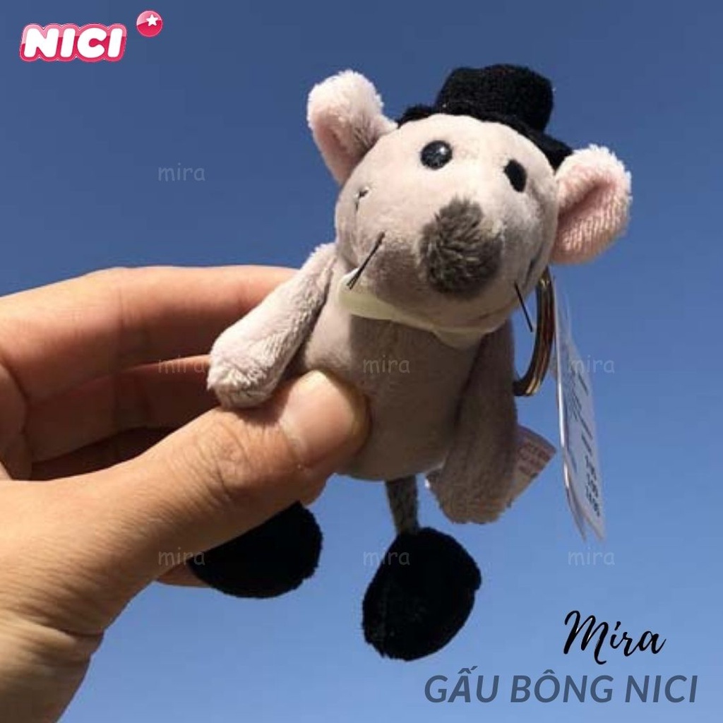 Móc Khóa Gấu Bông Mini Đeo Cặp, Treo Balo Thương hiệu NICI Quà Sinh Nhật Cho Nữ 10cm MIRA-GB28002