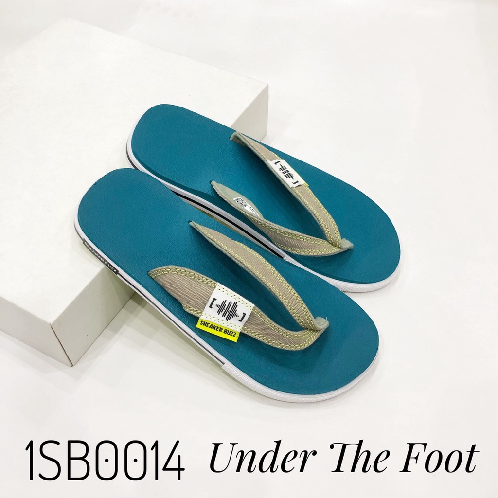 Dép Sneaker Buzz xanh quai xám quai vải xỏ ngón chính hãng-1SB0014