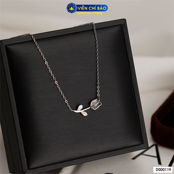 Dây chuyền bạc nữ hoa hồng NEW chất liệu bạc 925 thời trang phụ kiện trang sức Viễn Chí Bảo D000119