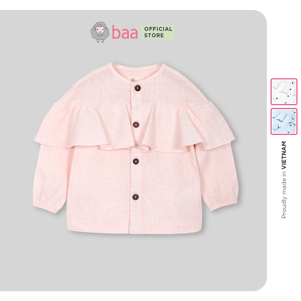 Áo kiểu bé gái, áo kate bé gái kiểu dáng bèo tay lỡ cho bé từ 1 tuổi - 7 tuổi Baa Baby - GT-AL11D-01