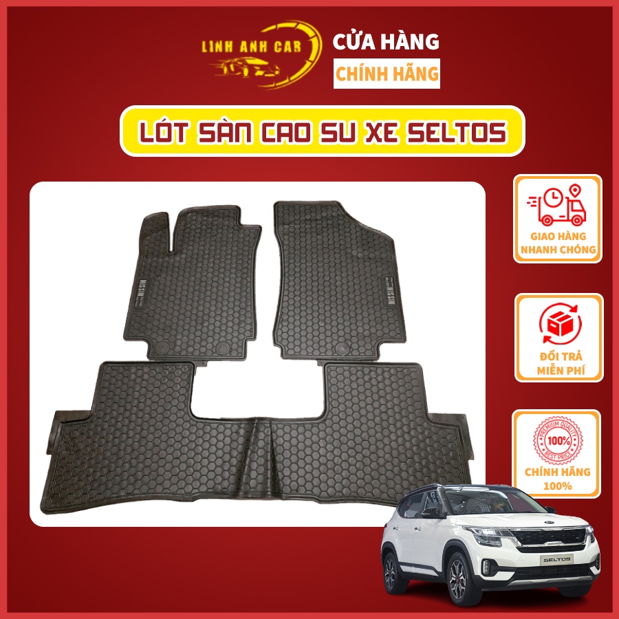 Thảm Lót Sàn Linh Anh Car -Lót Sàn Oto Seltos, Thảm Sàn Cao Su Đúc Không Mùi Cao Cấp Nissin
