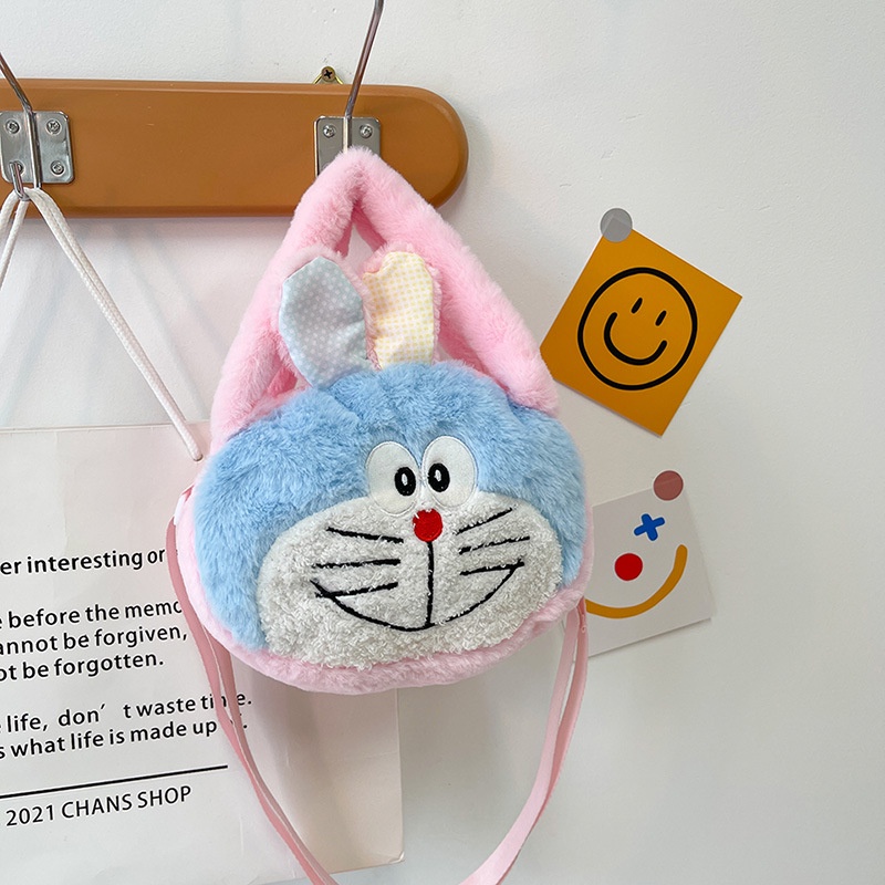 Túi Xách Đeo Vai Cỡ Lớn Hình Doraemon Nhồi Bông Dễ Thương Cho Nữ