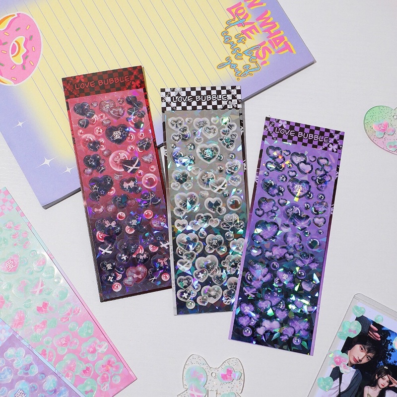 Sticker love bubble_hình dán trang trí top,card