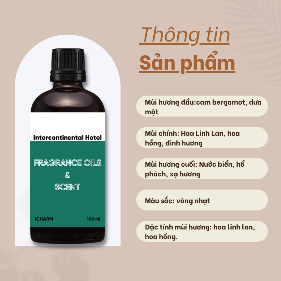 Tinh dầu xông phòng hương khách sạn Intercontinental Hotel 500ml, 1 Lít