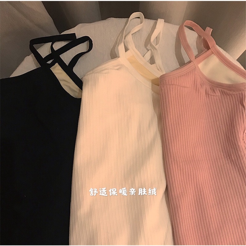 NRVP Áo Tank Top Đơn Co Giãn Phong Cách Hàn Quốc Mới Với Đệm Lót