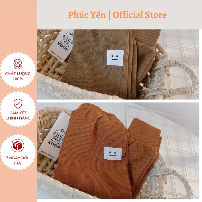 Sét 2 quần dài XOOP in dáng suông chất cotton tổ ong cho bé (8-17kg) Q5  Shop Phúc Yến