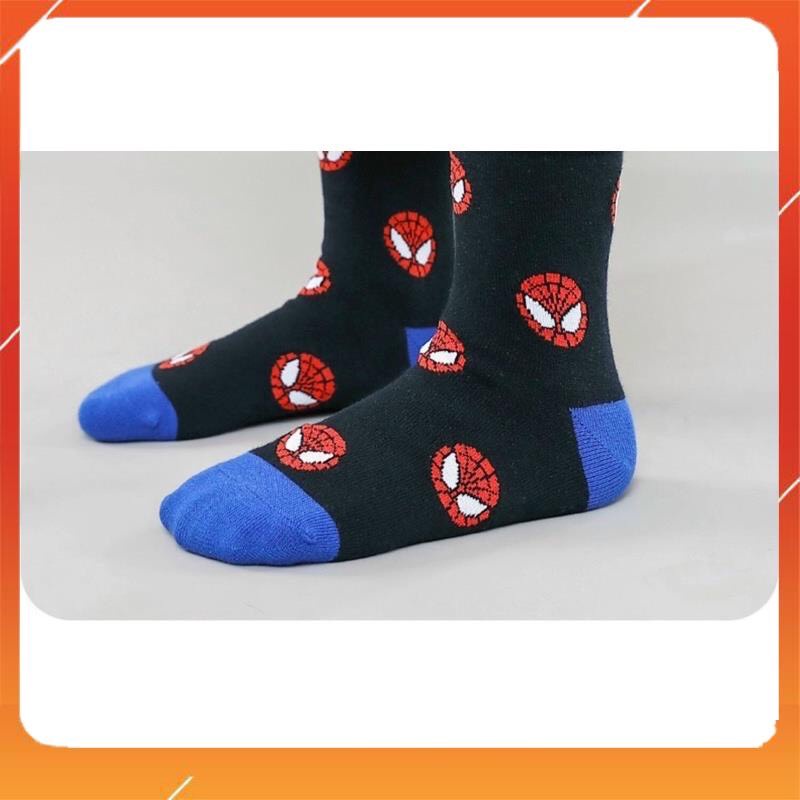 SET 10 Đôi Tất Trẻ Em,Tất Bé Trai Cổ Cao Hình Siêu Nhân Người Nhện Cho Bé Từ 1 Đến 12 Tuổi