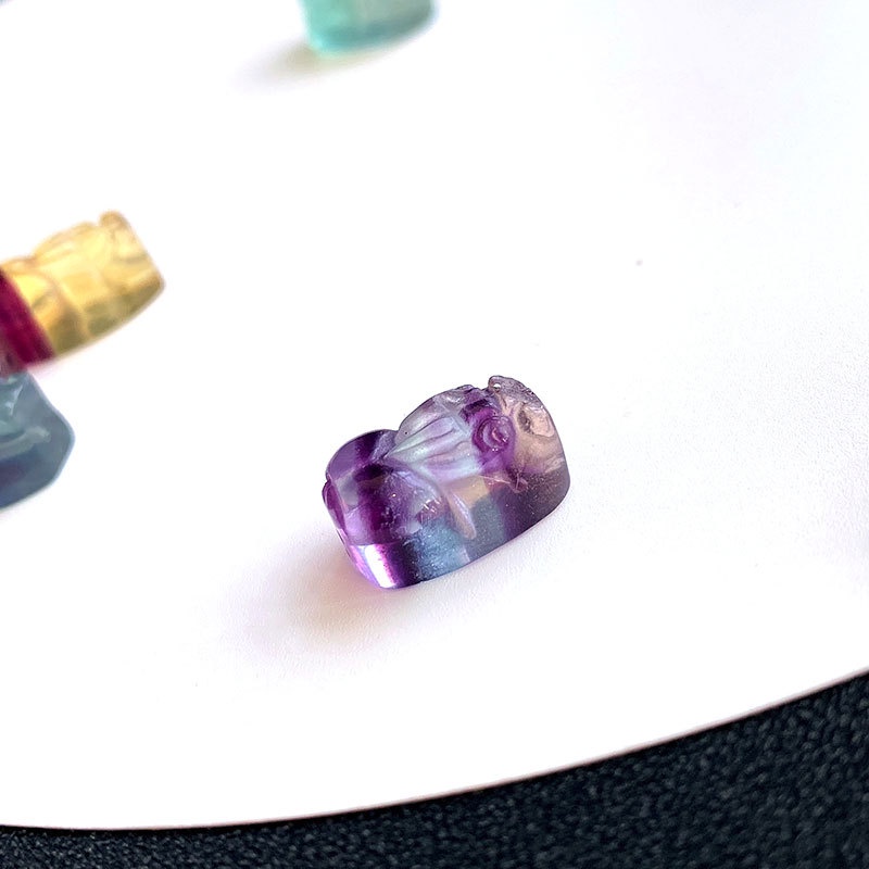 Hạt Đá Fluorite Pixiu Nhiều Màu Tự Nhiên Dùng Làm Trang Sức Thủ Công DIY