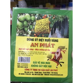 Miếng dán diệt ruồi vàng hại hoa Lan, rau màu, cây ăn trái An Phát ( Kèm dây buộc)