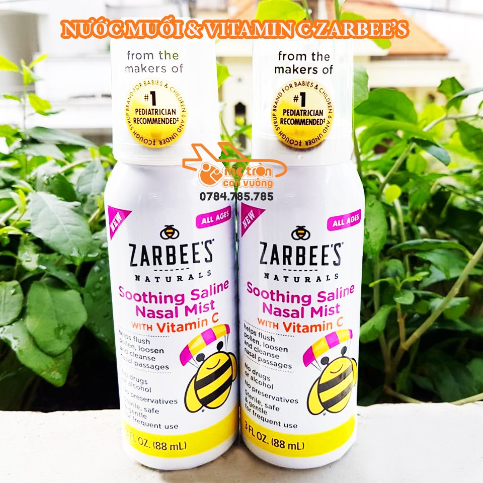 Nước Muối Sinh Lý Zarbee Vitamin C - Mỹ