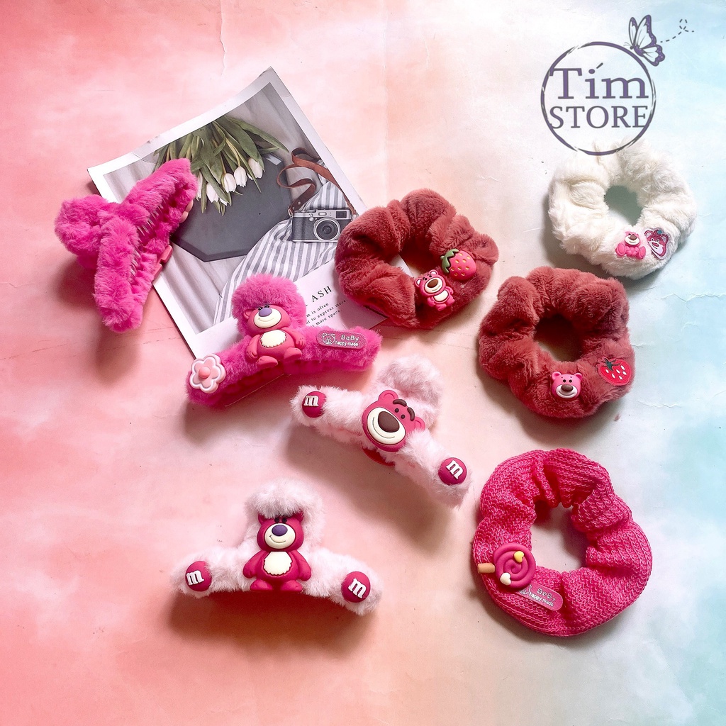 Kẹp tóc cột tóc phong cách hàn quốc gấu lotso  2023 TIMSTORE phụ kiện búi tóc nhựa cao cấp nhiều mẫu