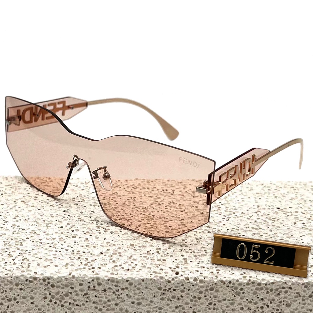 Fendi Kính Mát Gọng Vuông Đính Đá Phong Cách vintage Sang Trọng