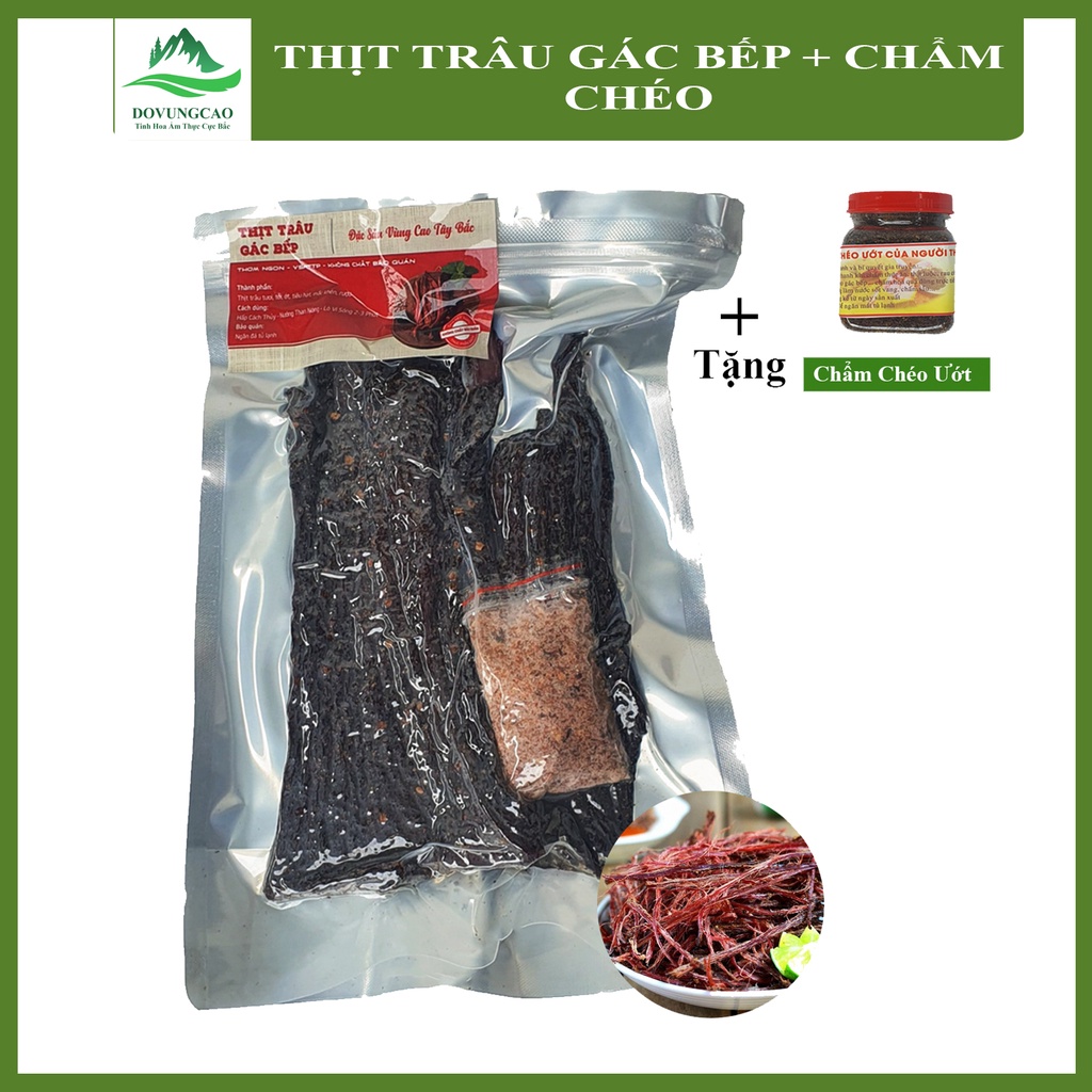 500gr Thịt Trâu Gác Bếp Loại 1- Đặc Sản Hà Giang Tặng kèm gia vị chẩm chéo