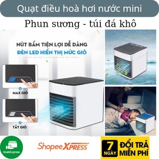 Quạt hơi nước mini, quạt điều hòa hơi nước mini siêu mát, 3 cấp độ, có đèn