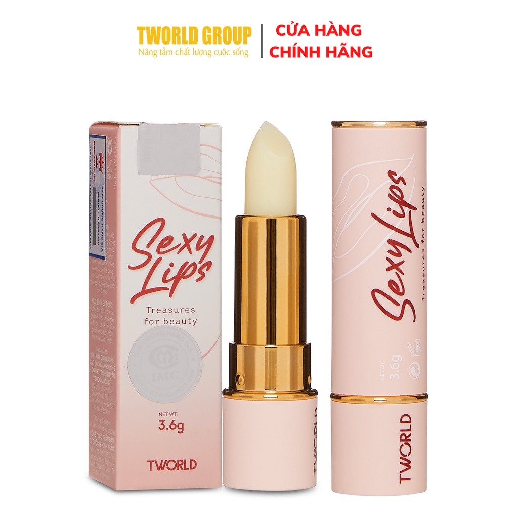 Son Môi dưỡng môi SexyLips TWorld, Chiết xuất từ sáp ong, bơ thực vật, VitaminE an toàn cho cả gia đình