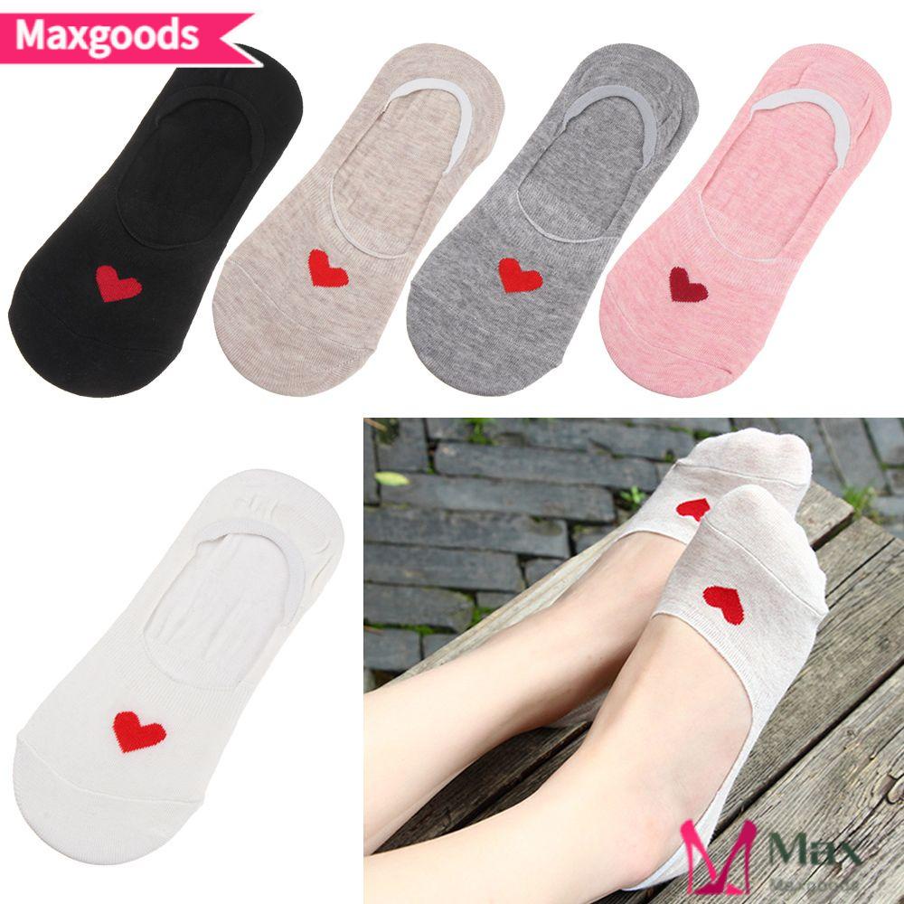 Bộ 5 Đôi Tất Cotton Màu Kẹo Ngọt Họa Tiết Trái Tim Thời Trang Mùa Hè