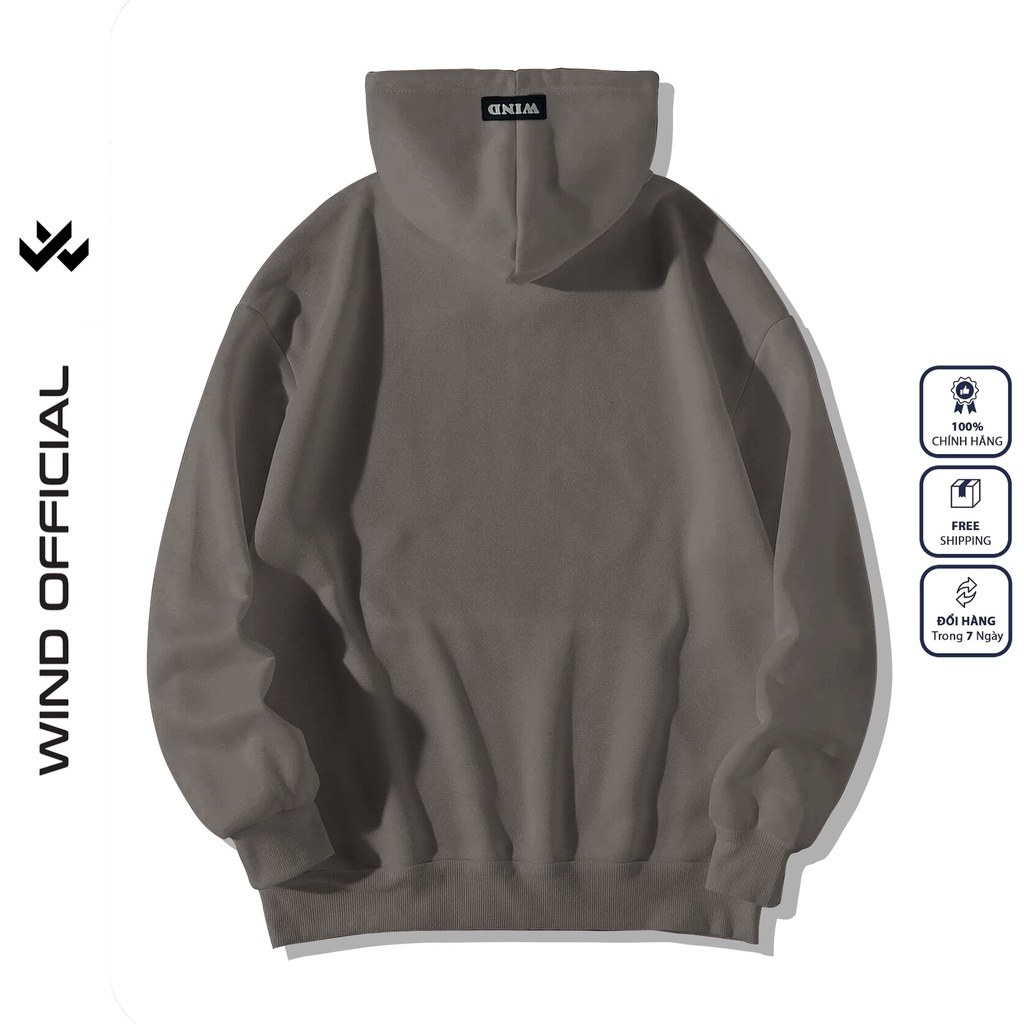 Áo hoodie unisex form rộng WIND nỉ bông PHG CRUNCH thời trang thu đông nam nữ oversize