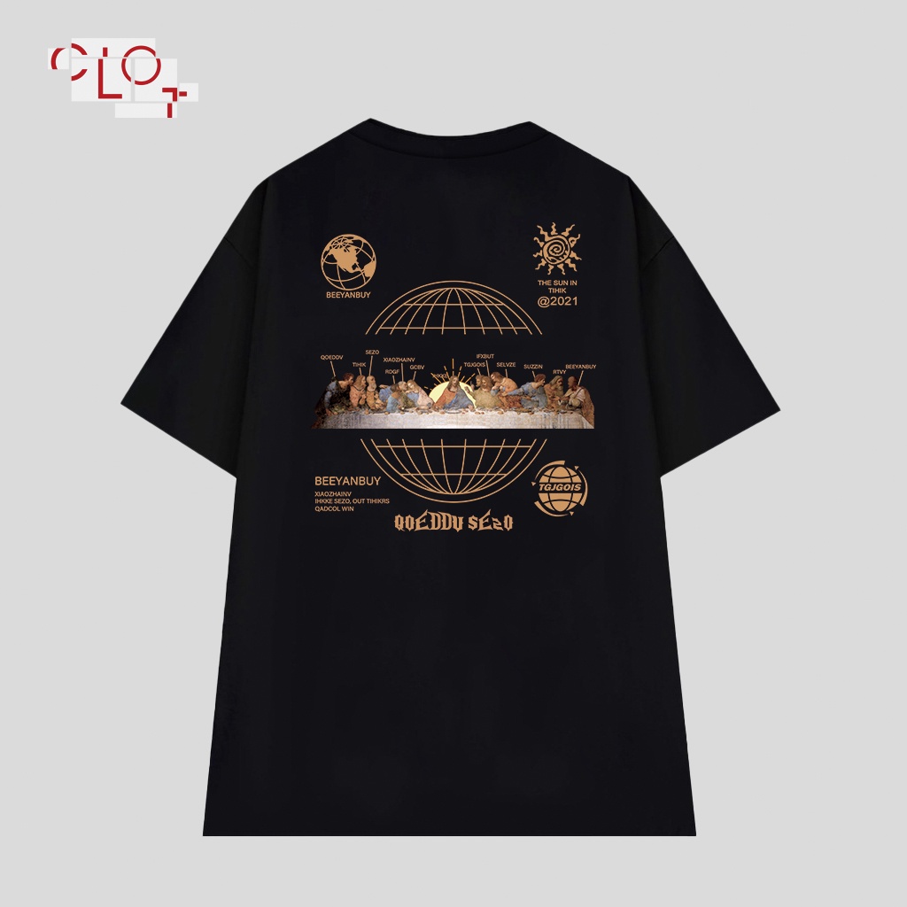 CLOT Áo thun tay lỡ unisex bigsize vintage thời trang nữ áo phông nâu ulzzang 100%cotton