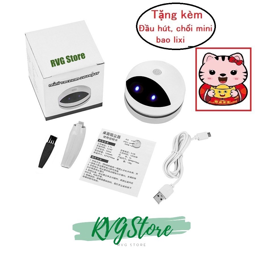 Máy Hút Bụi Cầm Tay Mini M19, Hút Bui Bàn Phím Đa Năng Đầu Robot, Tặng Kèm Vòi Hút, Chổi Mini Mẫu Mới.