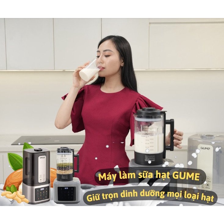 Tặng sách công thức - Máy Làm Sữa Hạt Nấu cháo Sinh tố Cao Cấp GUME Dung Tích 1.6L Hàng Chính Hãng Hàn Quốc BH 24 Tháng