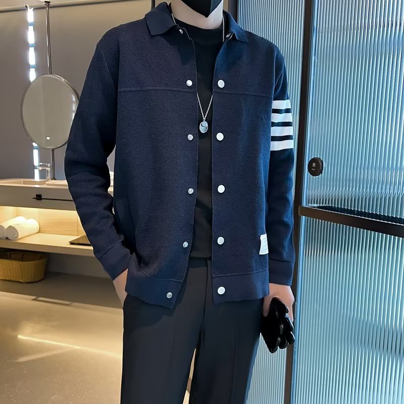 Áo Khoác Cardigan Dệt Kim Dáng Ôm Phong Cách Hàn Quốc Thời Trang Xuân Thu 2022 Cho Nam