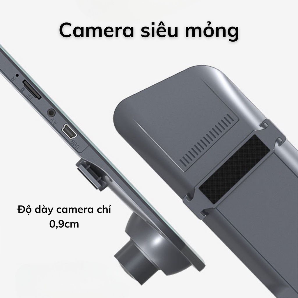 MONQIQI Camera hành trình ô tô dạng gương chiếu hậu màn cảm ứng 10inch  trong 24 giờ HD 1080P đảo ngược hình ảnh