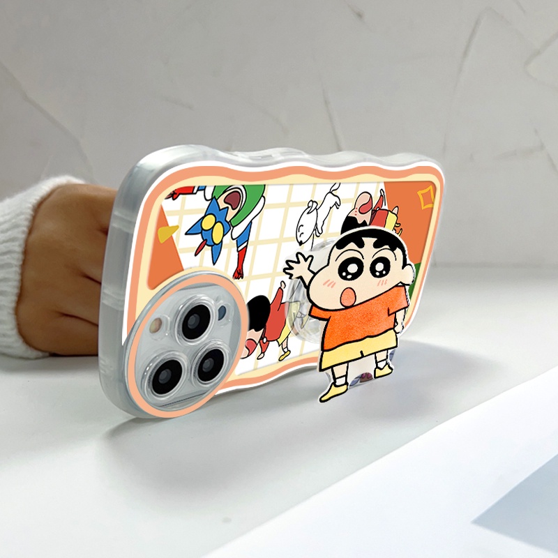 OPPO Reno 8 7 7Z 8Z 8T Pro 5G 4G Cho Ốp lưng điện thoại In Hình Crayon Shin-chan Wave Bracket