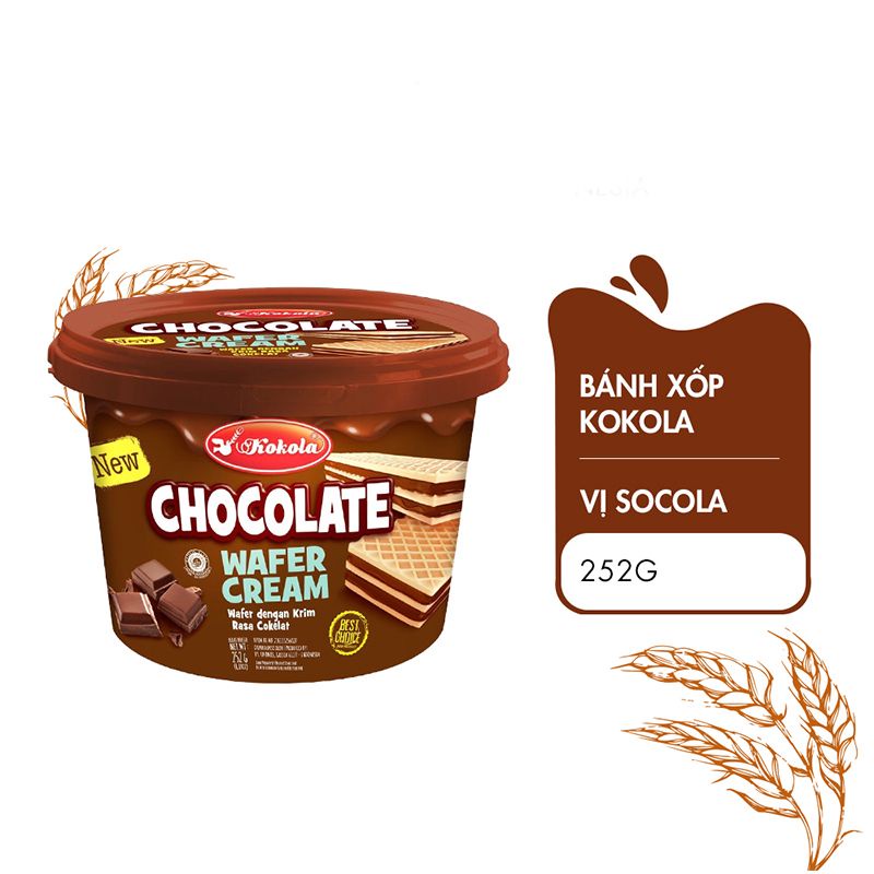 Bánh Xốp Vị Phô Mai/Socola Kokola Hộp 252G - Nhập Khẩu Indonesia Chính Hãng