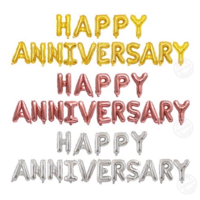 Bóng chữ Happy Anniversary trang trí tiệc kỷ niệm, ngày kỉ niệm yêu nhau, kỉ niệm ngày cưới