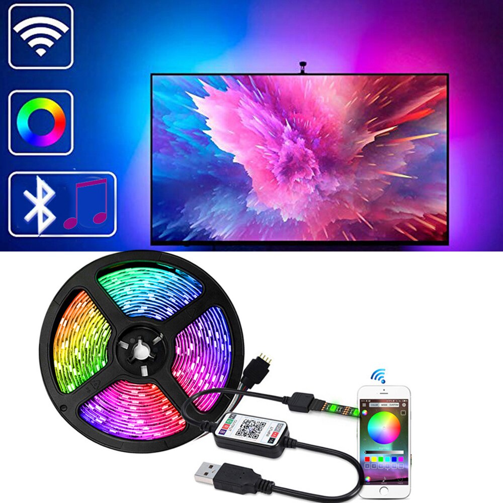 [Có Sẵn] Đèn Led 5m 5050RGB Mix DIY Trên 50 Màu Trang Trí Phòng Ngủ, livestream Nháy Theo Nhạc Sử Dụng App | BigBuy360 - bigbuy360.vn