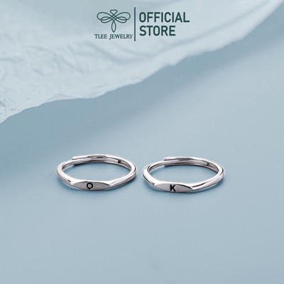Nhẫn bạc TLEE mặt bẹt khắc chữ theo yêu cầu freesize TLEE JEWELRY A0319