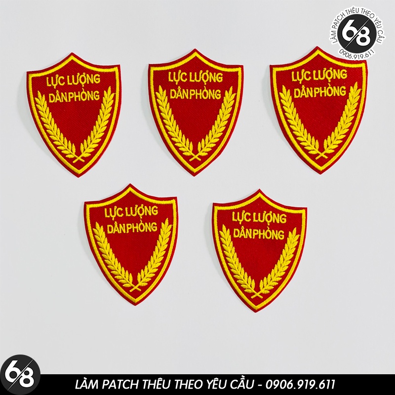 Patch vải ủi nhiệt thêu hình logo lực lượng dân phòng đơn giản độc đáo - Sticker ủi quần áo H61