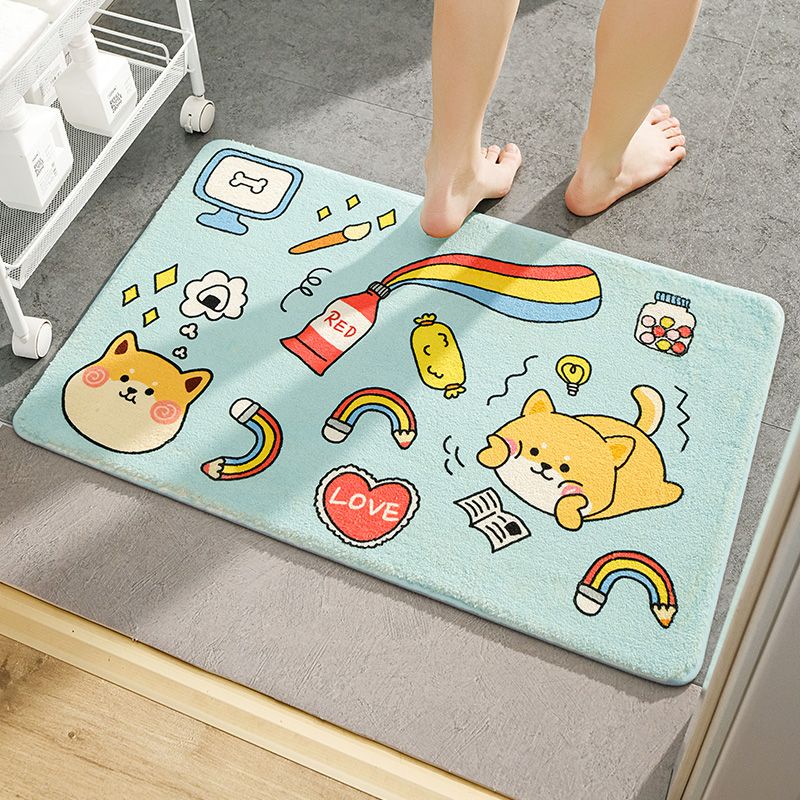 Thảm Lông Dày Lót Sàn Phòng Tắm Chống Trượt Tiện Lợi