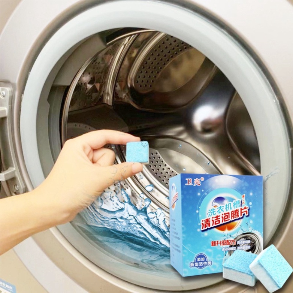 Viên tẩy lồng máy giặt hộp 12 viên diệt khuẩn vệ sinh lồng máy hiệu quả