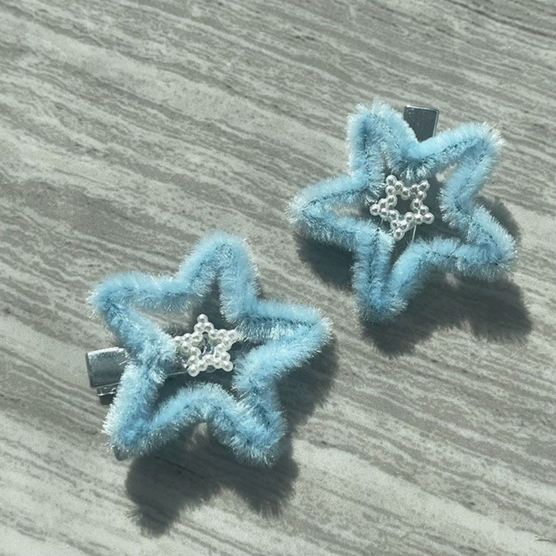 Kẹp Tóc Hình Ngôi Sao Đính Ngọc Trai Dễ Thương Y2k