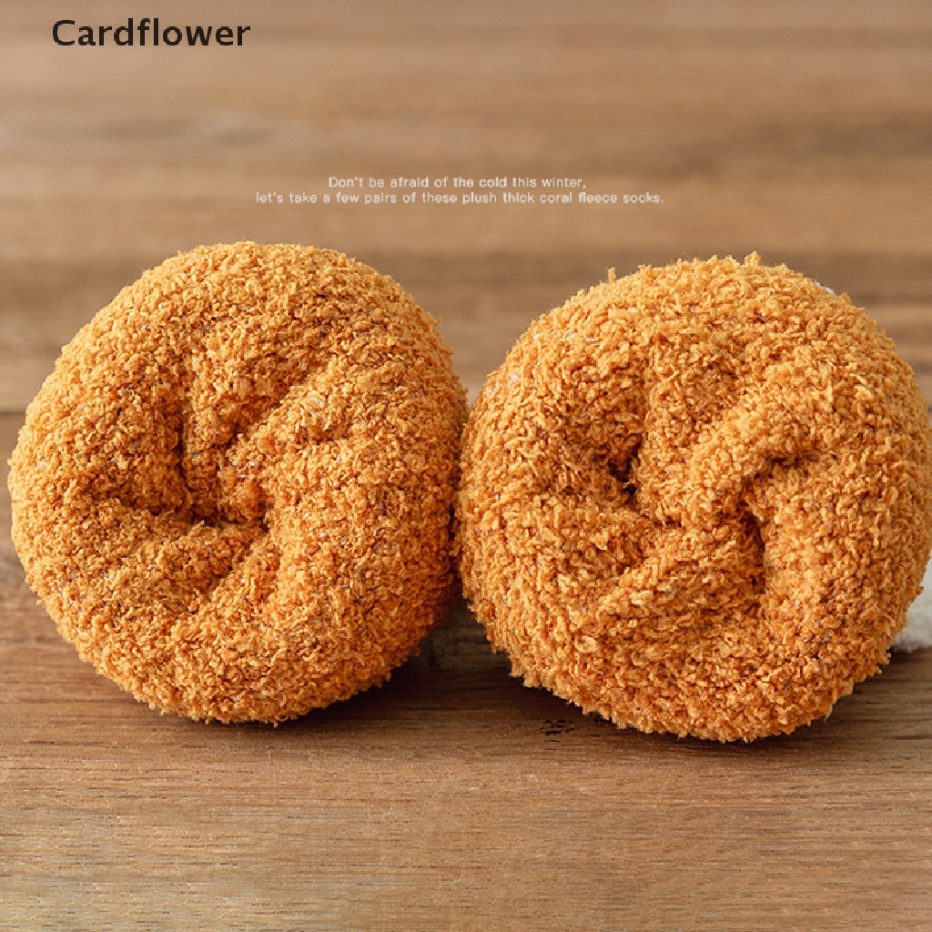 < Cardflower > Vớ Lông Cừu San Hô Dày Ấm Áp Mềm Mại Hình Chân Mèo Dễ Thương Cho Nữ