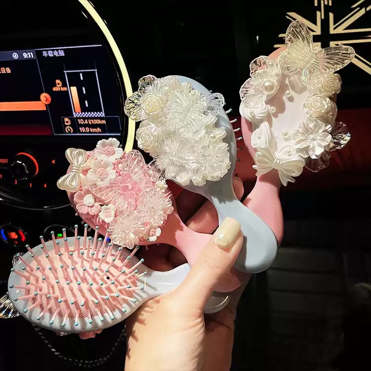 Lược chải tóc handmade keo kem phong cách thiên thần babylon