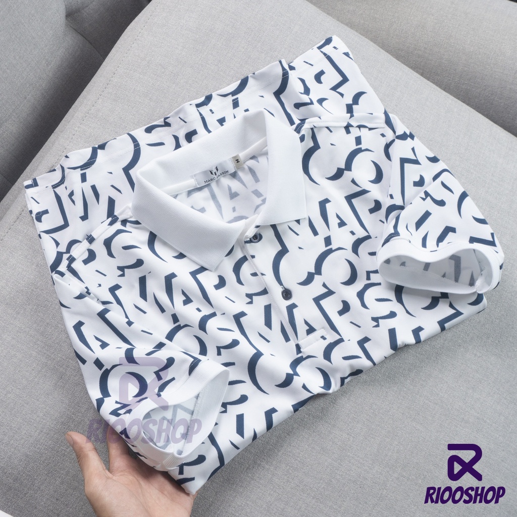 Áo polo nam họa tiết, áo phông nam có cổ vnxk tay ngắn thiết kế cao cấp, đẹp màu trắng, hồng, xanh rêu RIOOSHOP RSP080