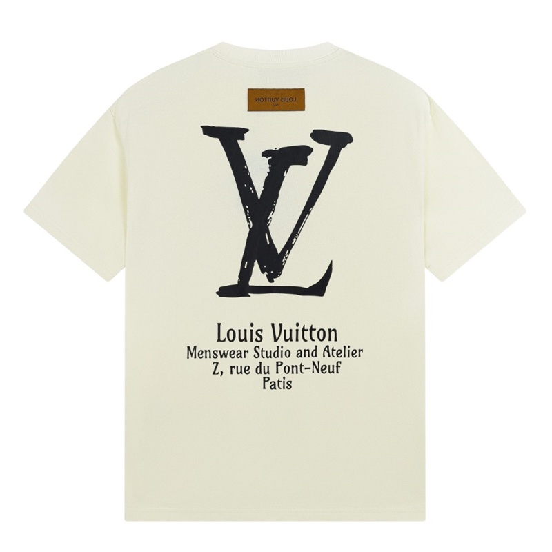 L - V - - Áo Thun Tay Ngắn In logo Biểu Tượng Chữ Cái Vẽ Tay Đơn Giản Tinh Tế Phong Cách Đường Phố Cao Cấp