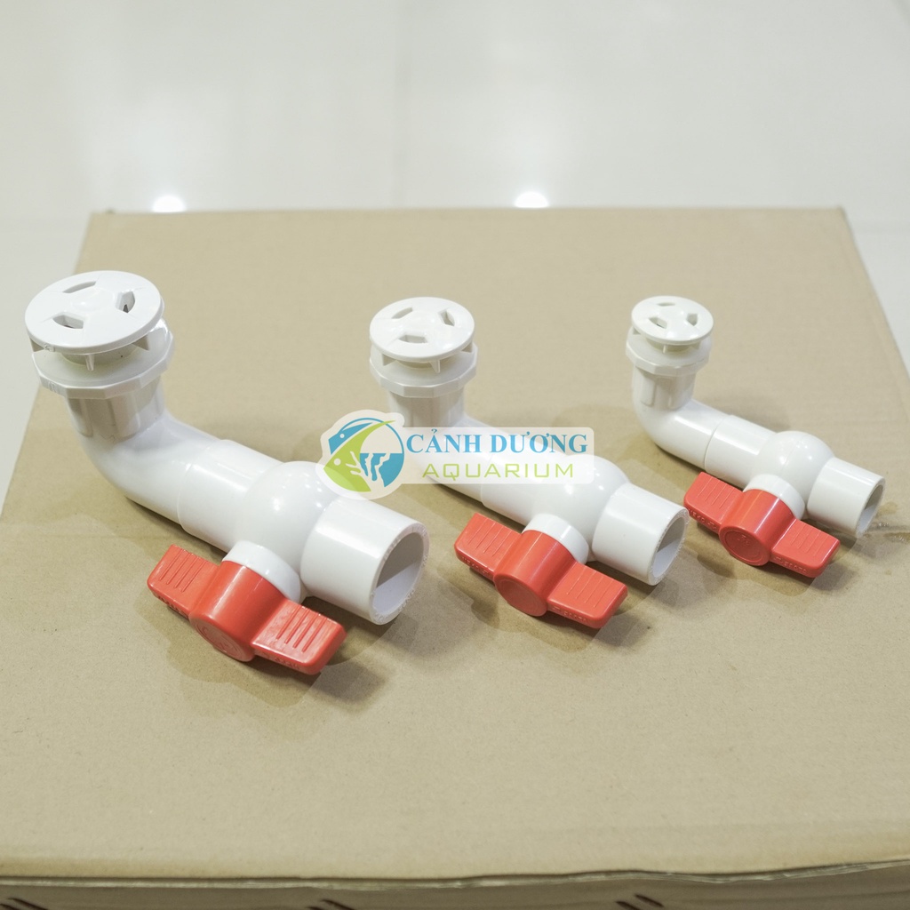 Co xả đáy hồ cá có van khóa, ống xả đáy hồ cá, van xả hồ