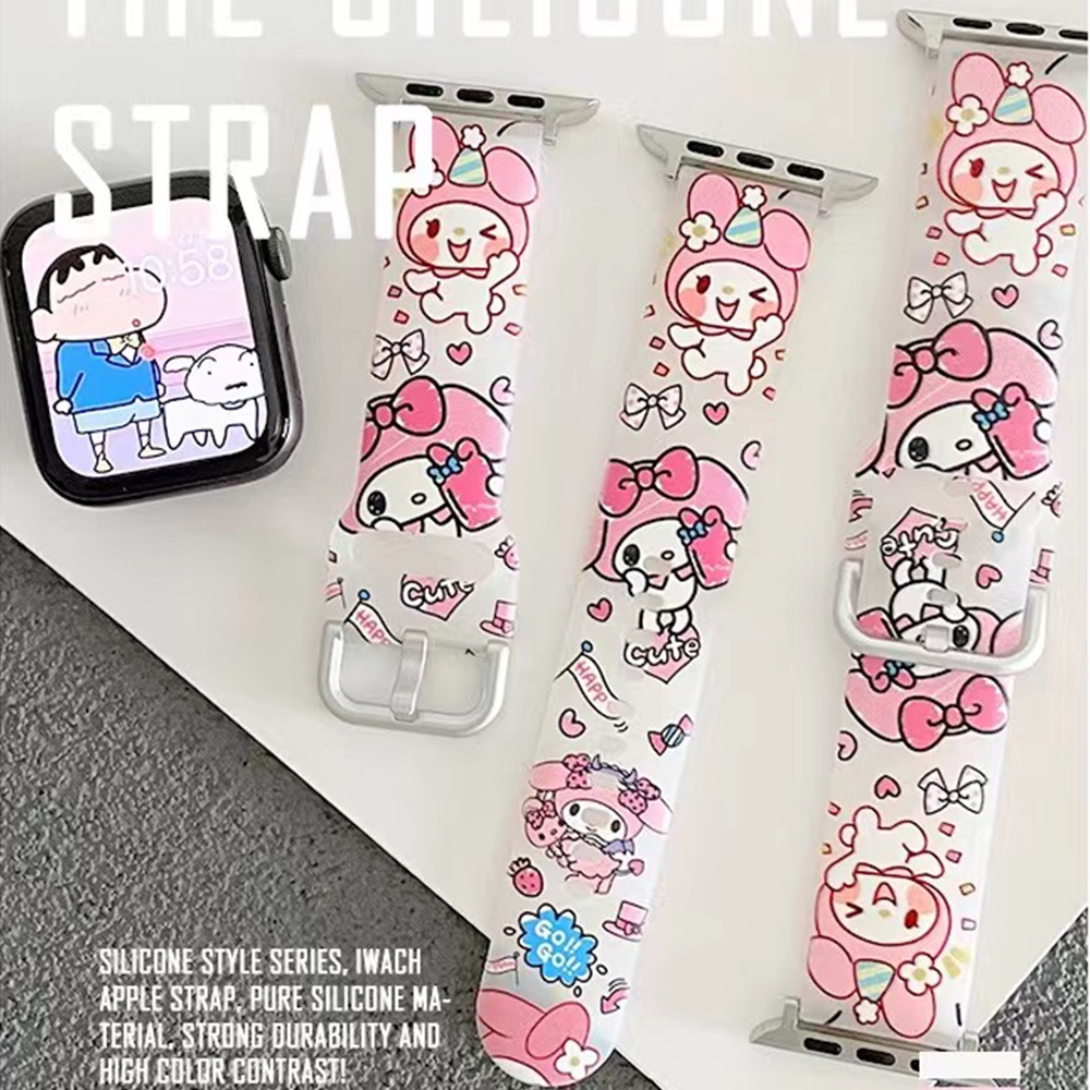 Dây Đeo Silicon Họa Tiết Hoạt Hình Melody Dễ Thương Cho Đồng Hồ Thông Minh series 8 / 7 / 6 / SE / 5 / 4 iwatch 45 / 44 / 42 / 41 / 40 / 38