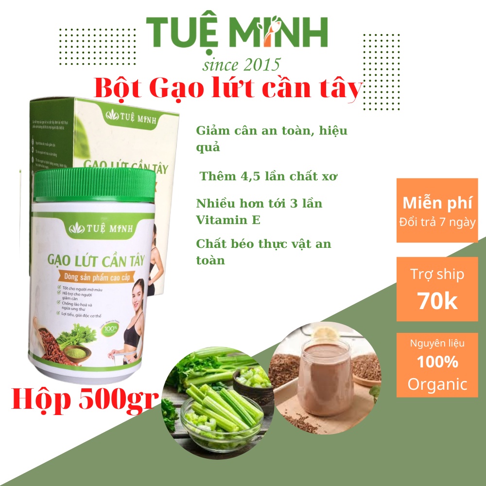 Gạo lứt cần tây Tuệ Minh đã kiểm nghiệm ATVSTP hũ 500gr