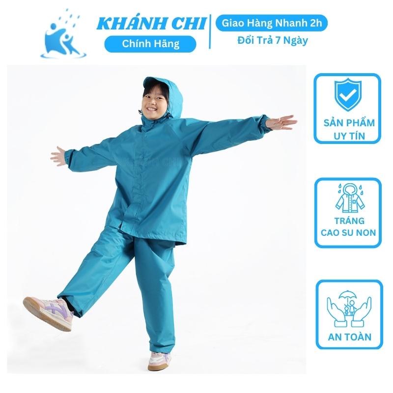 Bộ áo mưa trẻ em Khánh Chi vải goretex cao cấp chống thấm nước đa dạng màu sắc cho bé