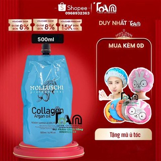 Hấp ủ phục hồi tóc hư tổn molluschi collagen 500ml - chính hãng